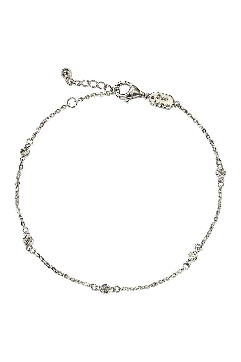 14K White Gold Diamond Bracelet - 0.15ctw, Main, color, WHITE