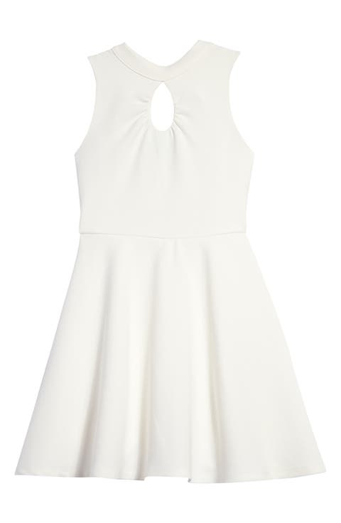 Kids' Mock Neck Keyhole Ribbed Dress (Big Girl)