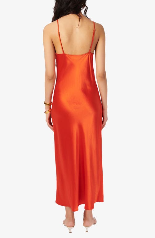 Cami Nyc Pomona Satin Midi Slipdress In Red