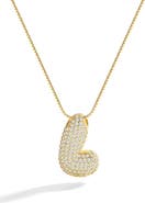 Mint & Lily Pave Bubble Initial Necklace