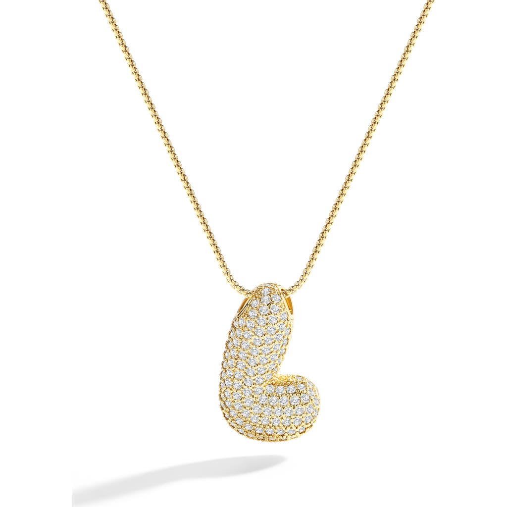 Mint & Lily Pave Bubble Initial Necklace In Gold