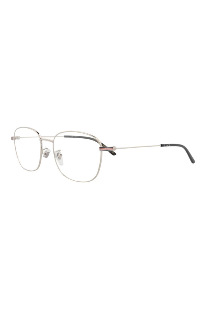 50mm Square Optical Glasses, Alternate, color, SILVER SILVER TRANSPARENT