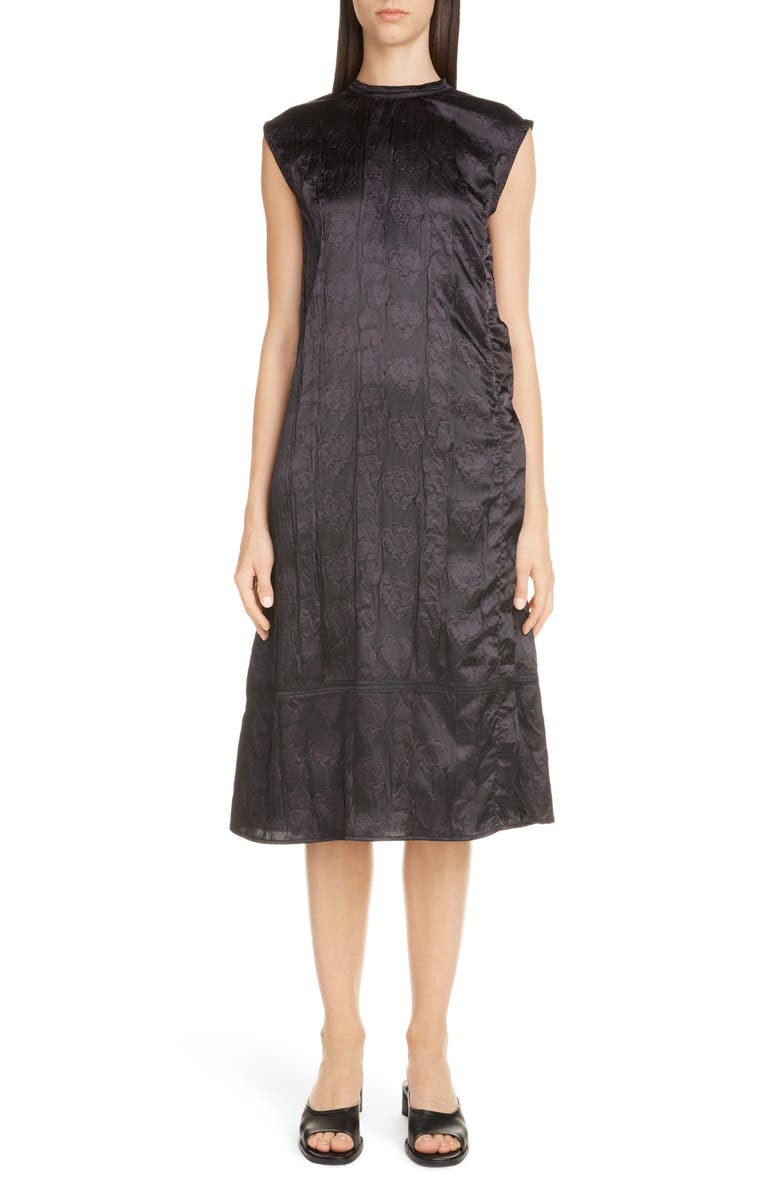 Acne Studios Darienne Shiny Embossed Midi Dress, Main, color, 