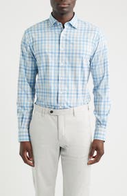 johnnie-O Cay Everyday Performance Exploded Gingham Button-Up Shirt