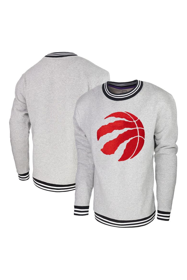Men's Stadium Essentials Heather Gray Toronto Raptors Club Level Pullover Sweatshirt, Alternate, color, Heather Gray