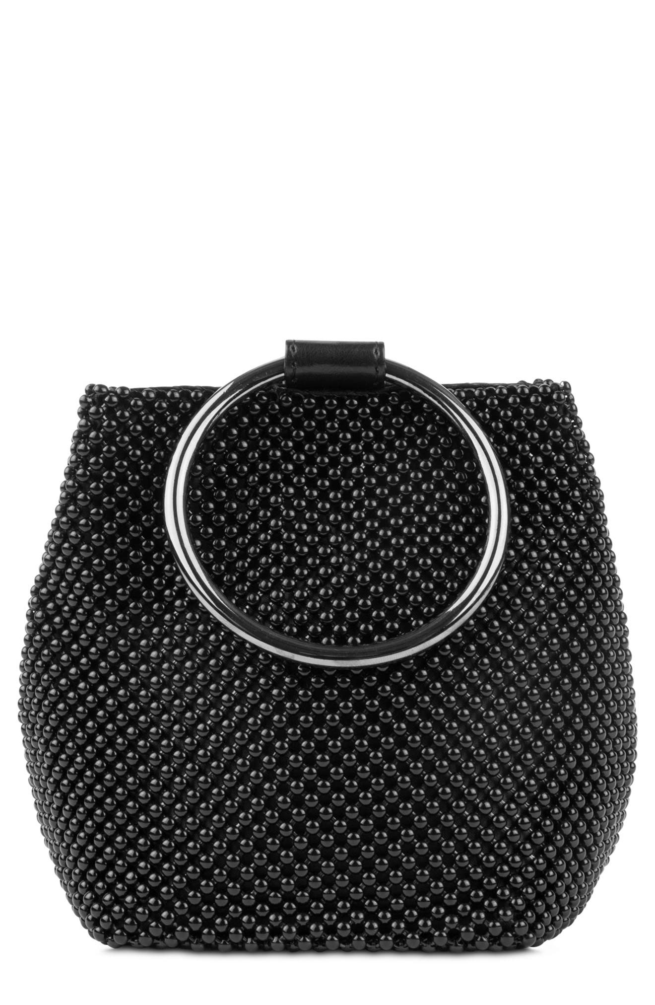 Jessica McClintock Gwen Metallic Chain Mail Clutch, Alternate, color, 