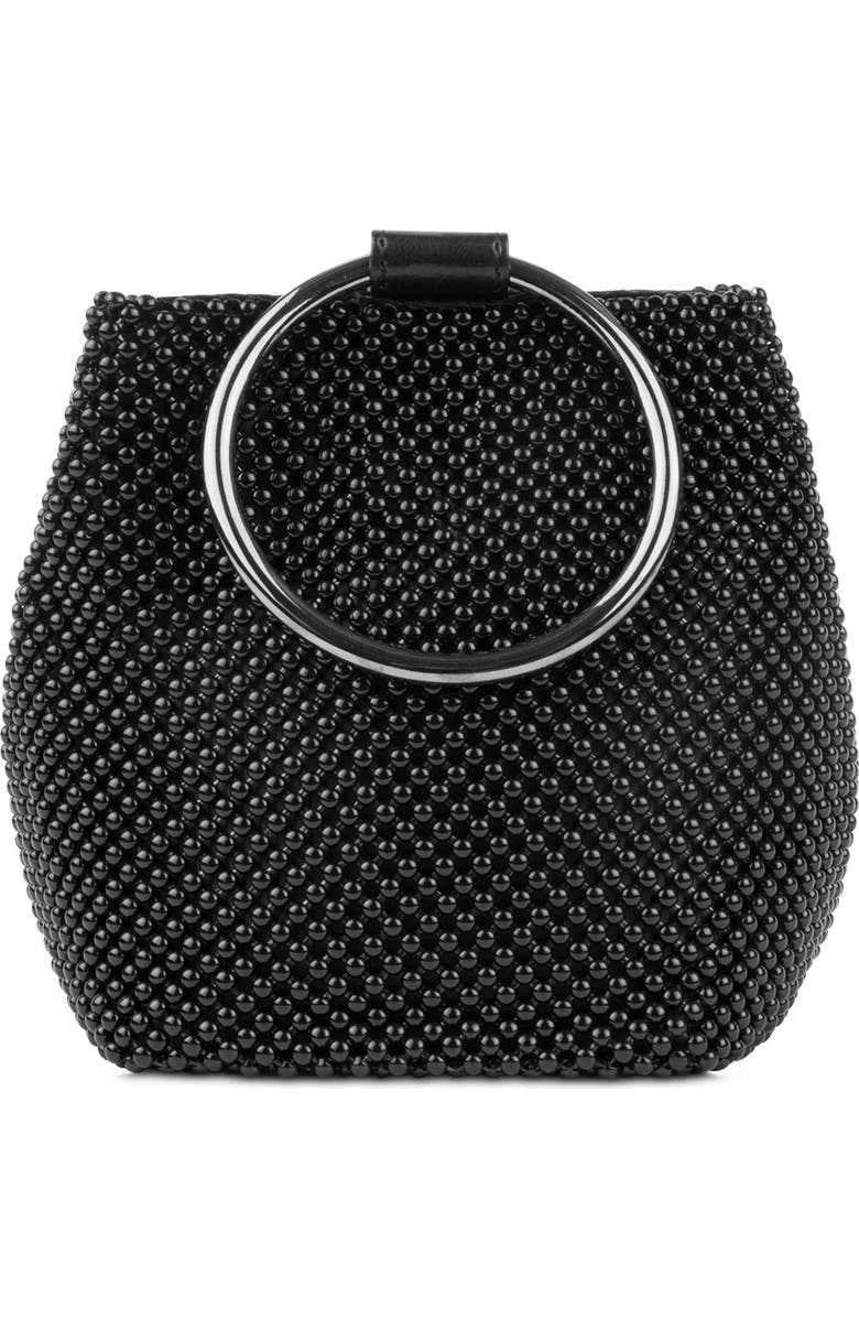 Jessica McClintock Gwen Metallic Chain Mail Clutch, Alternate, color,