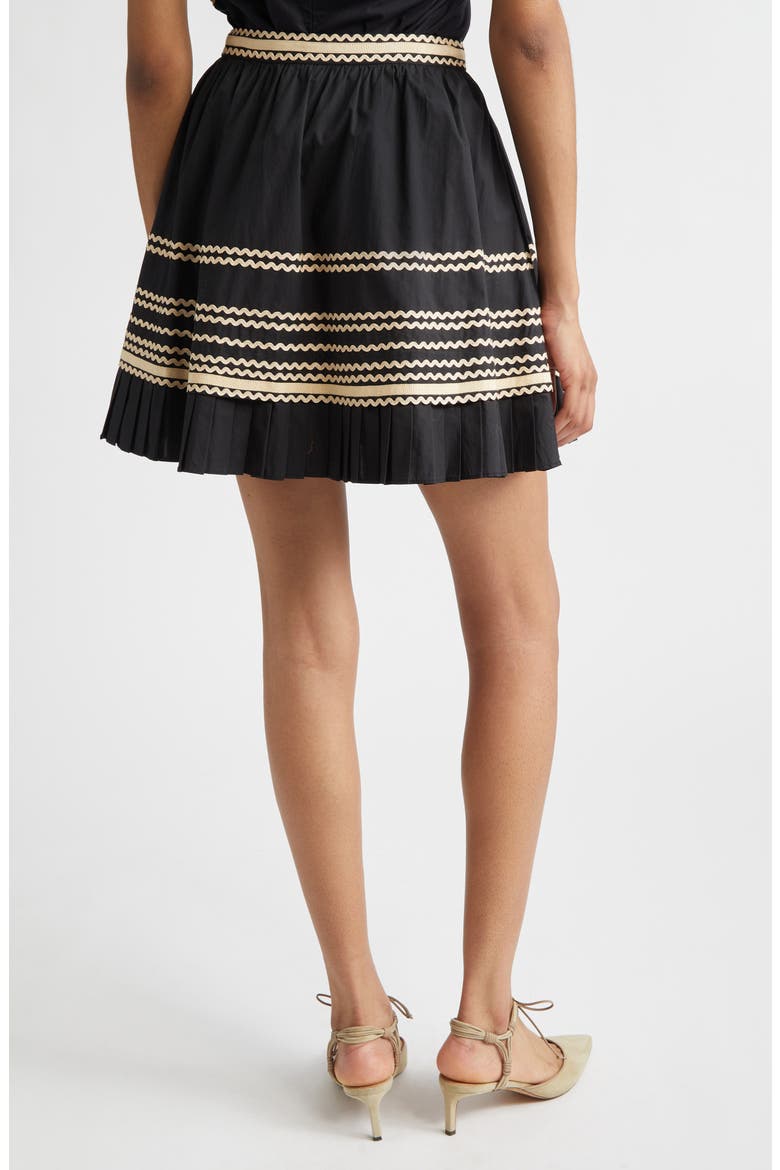 Adaleigh Ric Rac Skirt, Alternate, color, NOIR