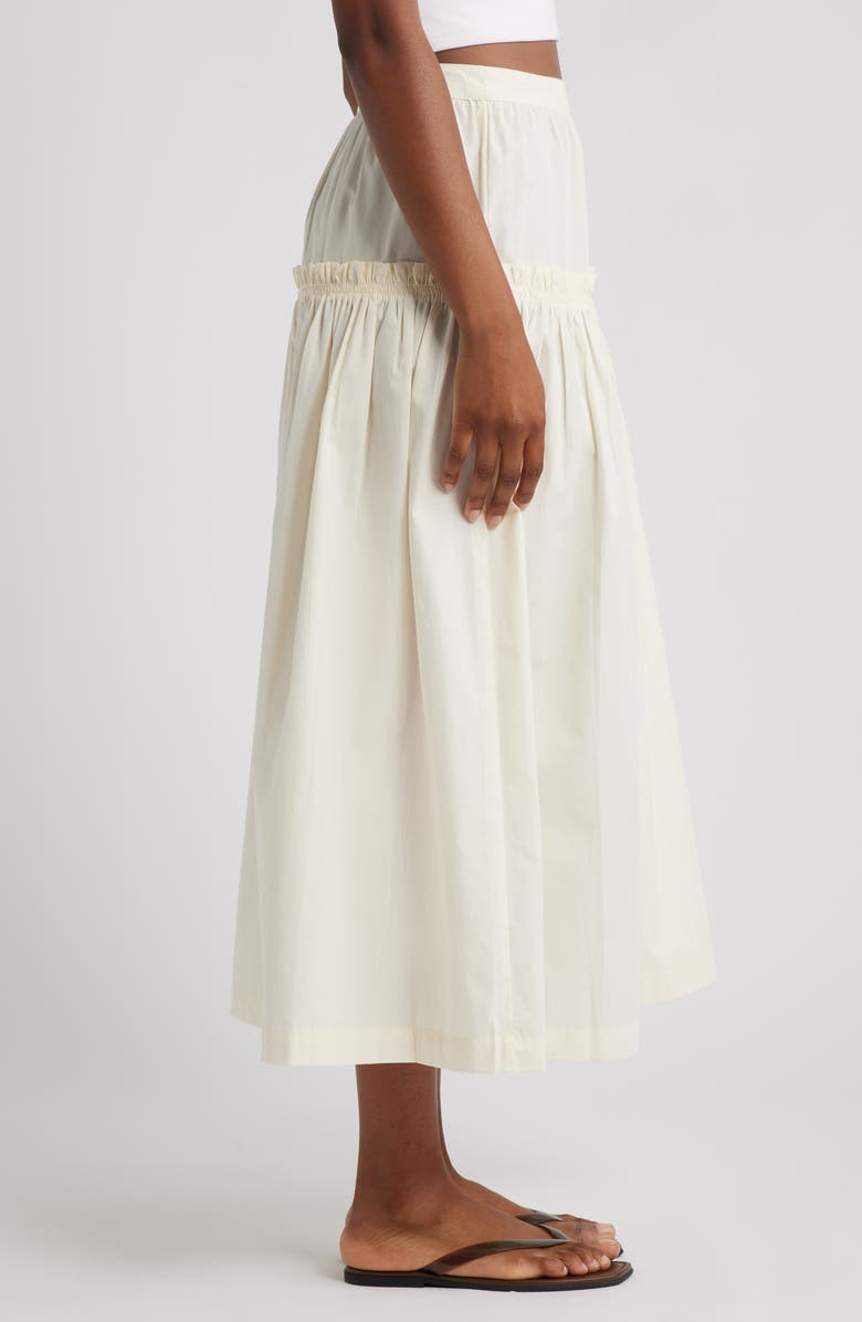 Topshop Ruffle Seam Poplin Maxi Skirt, Alternate, color, Ivory