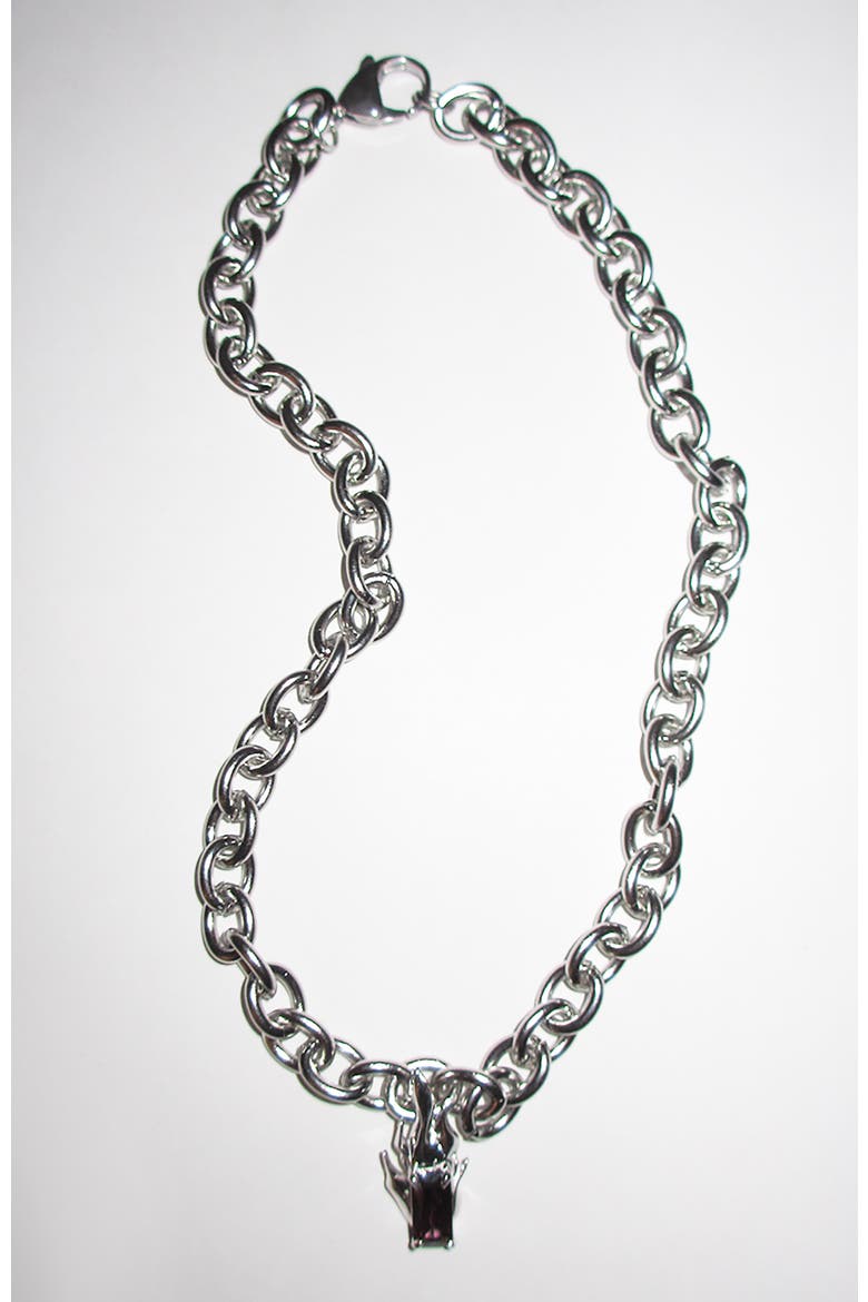 Purple Gem Flame Chain, Alternate, color, Silver
