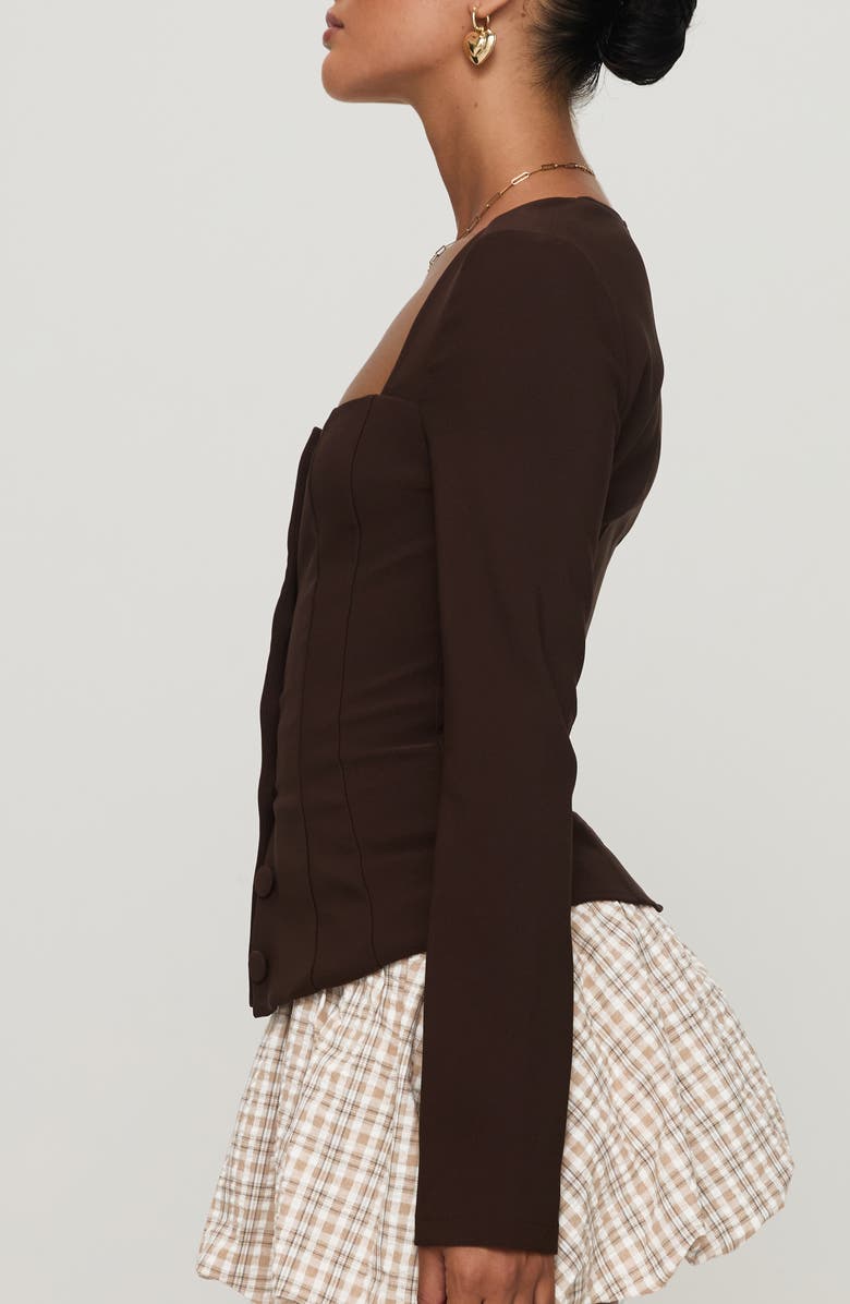 Princess Polly Gaskin Square Neck Button-Up Top, Alternate, color,