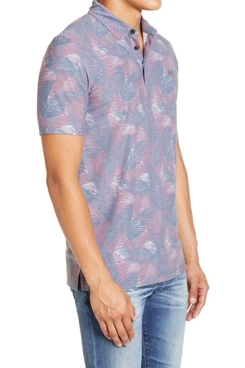 Saucey Regular Fit Tropical Short Sleeve Button-Up Shirt, Alternate, color, HEATHER MAUVE WINE