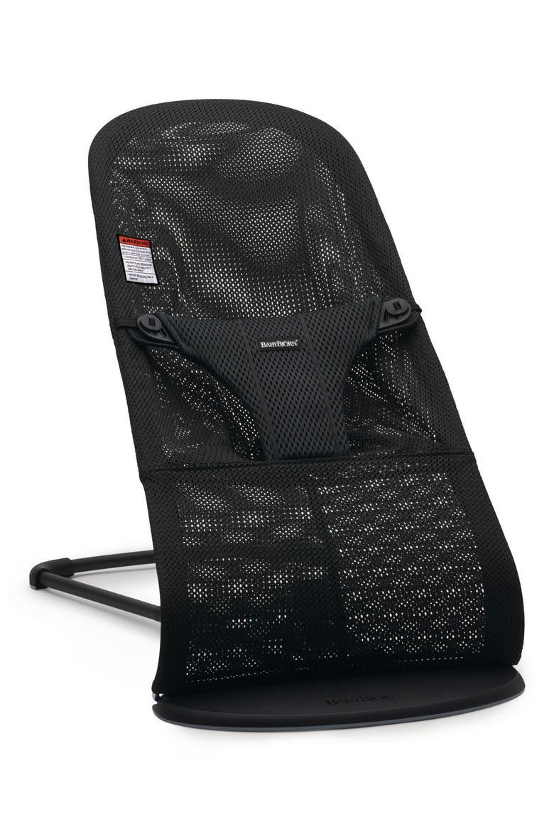 Bouncer Bliss Convertible Quilted Baby Bouncer, Main, color, BLACK