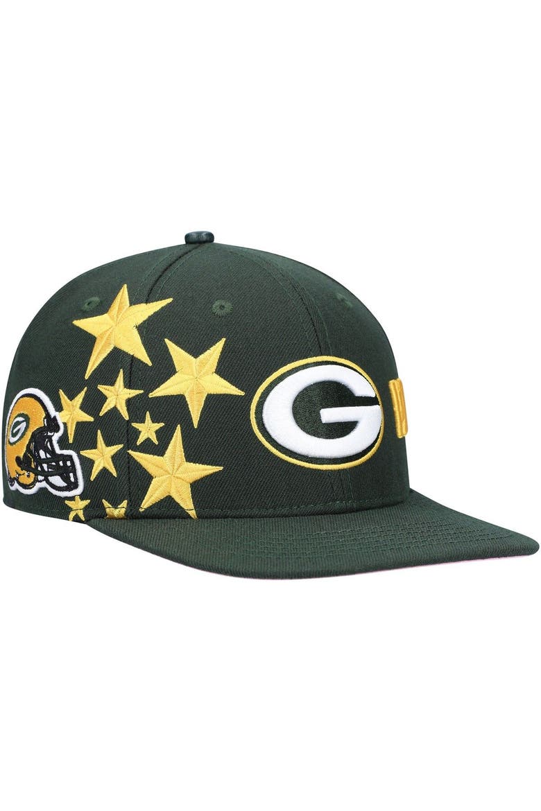 Men's Pro Standard Green Bay Packers Green Stars Snapback Hat, Main, color, Green
