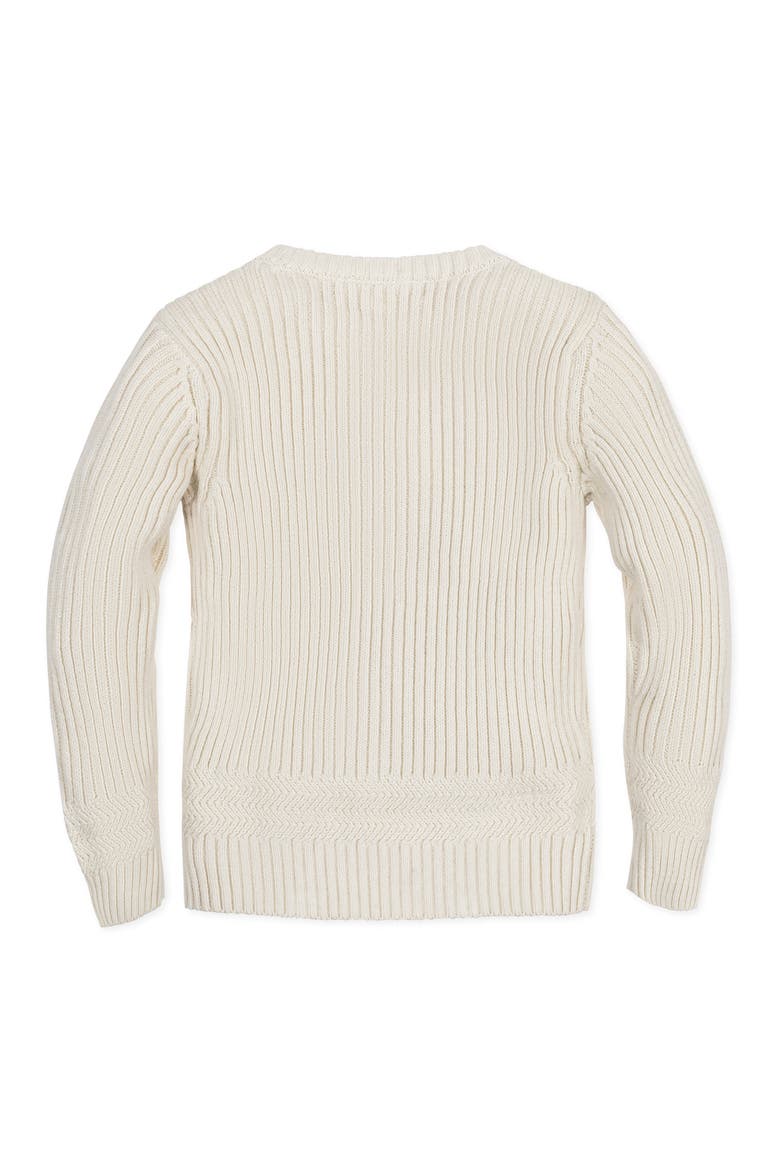 Baby Boys' Organic Herringbone Detail Crew Neck Sweater, Infant, Alternate, color, Ivory Herringbone Edge