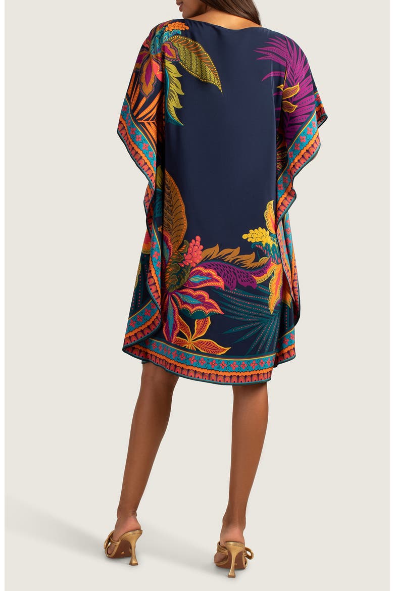 Global Elbow Sleeve Silk Shift Dress, Alternate, color, BLUE MULTI