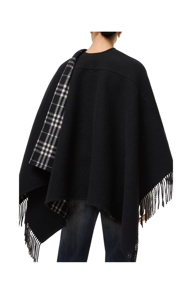 Burberry Wool Blanket Cape, Alternate, color, Black/Calico Beige
