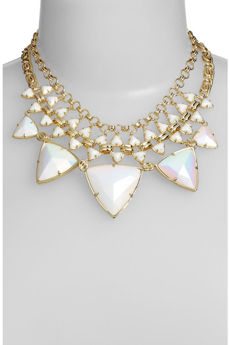 'Emily' Stone Statement Necklace, Alternate, color, IRIDESCENT WHITE OPAQUE GLASS