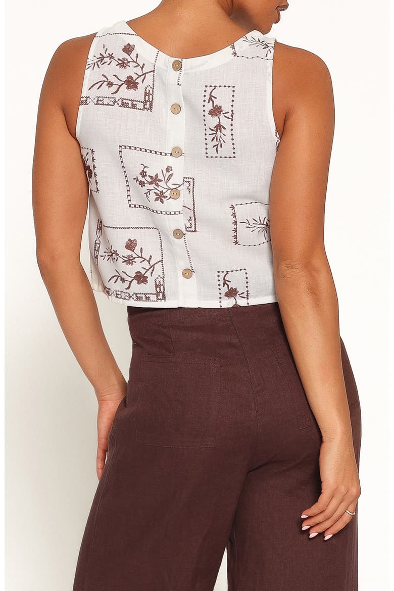 Leni Print Crop Sleeveless Top, Alternate, color, WHITE