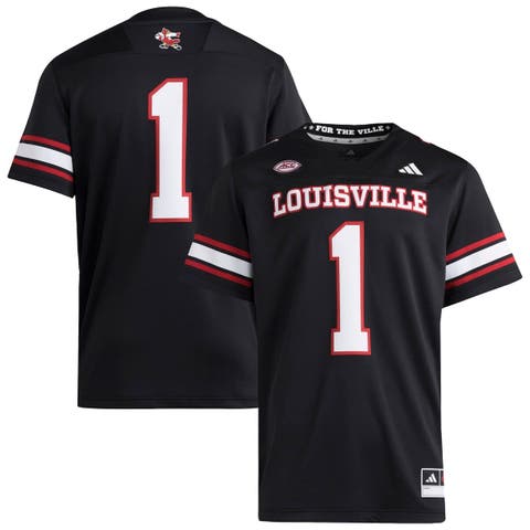 Men's adidas #1 Black Louisville Cardinals Premier Strategy Jersey