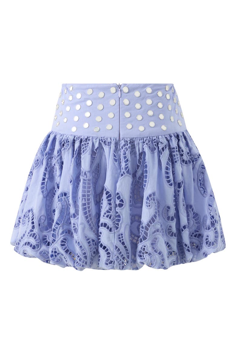 Luciana Embroidered Bubble Mini Skirt, Alternate, color, Lavender