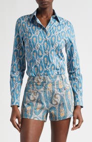 Etro Slim Fit Paisley Stretch Poplin Button-Up Shirt