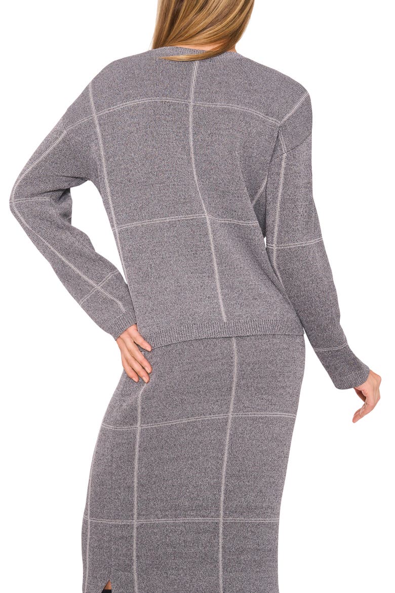 Grid Check Crewneck Sweater, Alternate, color, CLASSIC GREY HEATHER