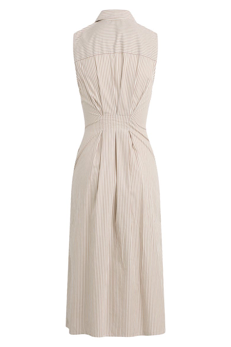 The Good Behavior Stripe Tie Waist Shirtdress, Alternate, color, SOFT TAUPE STRIPE