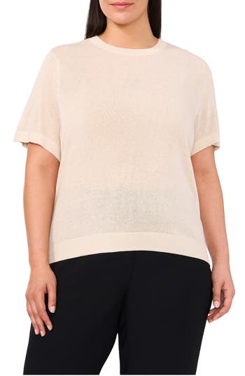 Halogen ® Short Sleeve Sweater In Neutral