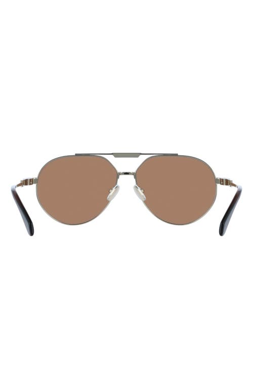 Ferragamo 62mm Oversize Aviator Sunglasses In Shiny Gold