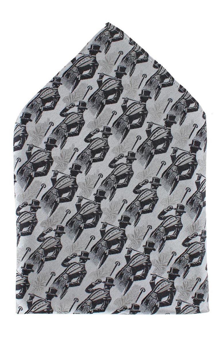Ambrose Silk Pocket Square, Main, color, SILVER
