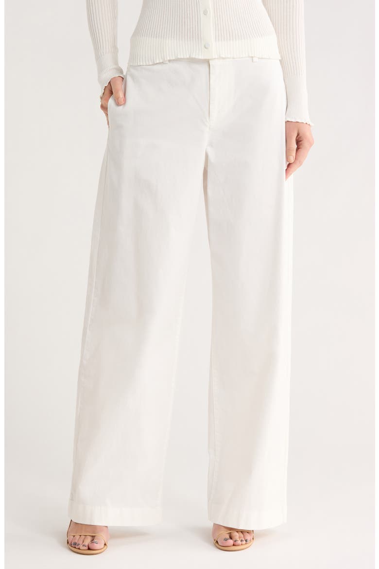 Washed Cotton Wide Leg Pants, Main, color, OFF WHITE