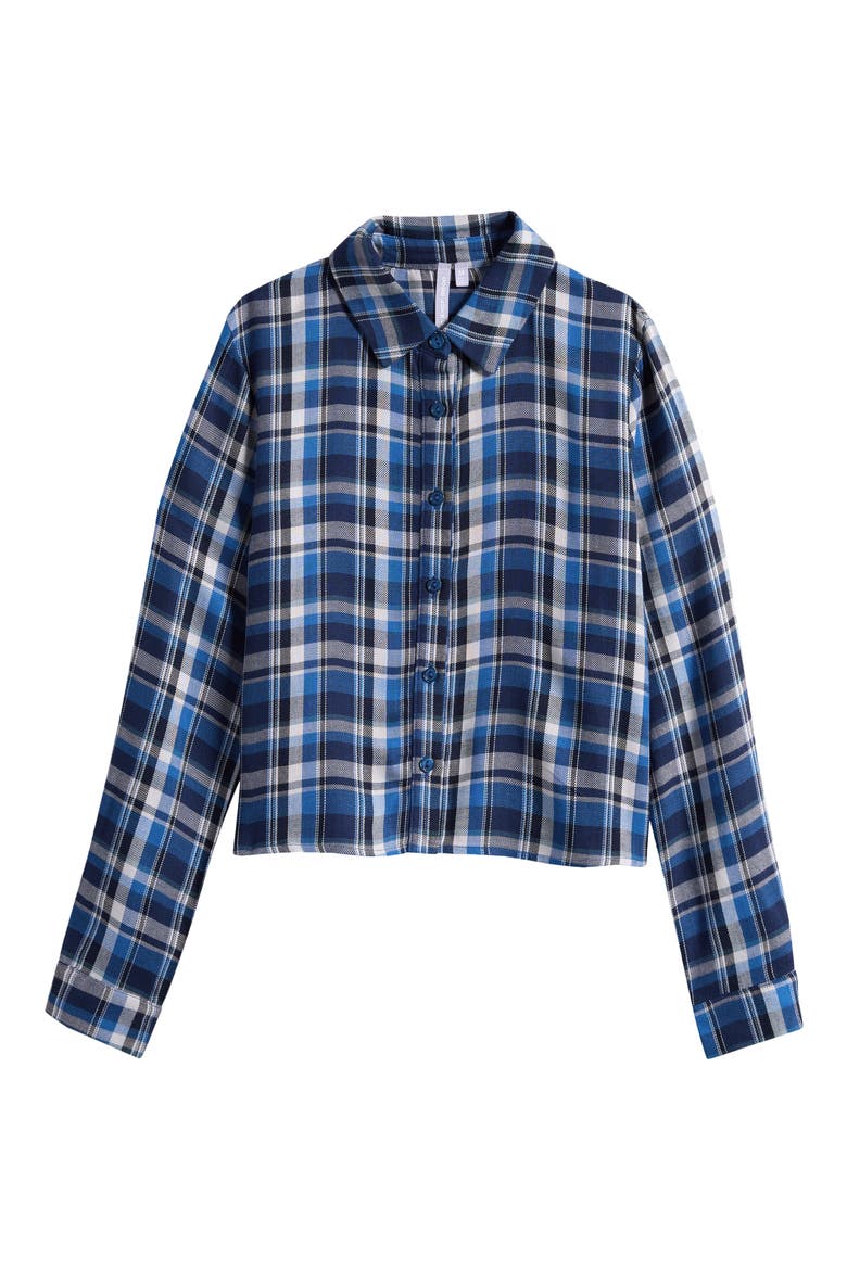 Kids' Meet & Greet Plaid Button-Up Shirt, Main, color, BLUE COMBO