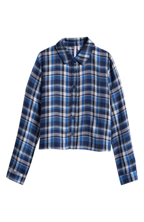 Kids' Meet & Greet Plaid Button-Up Shirt (Big Kid)