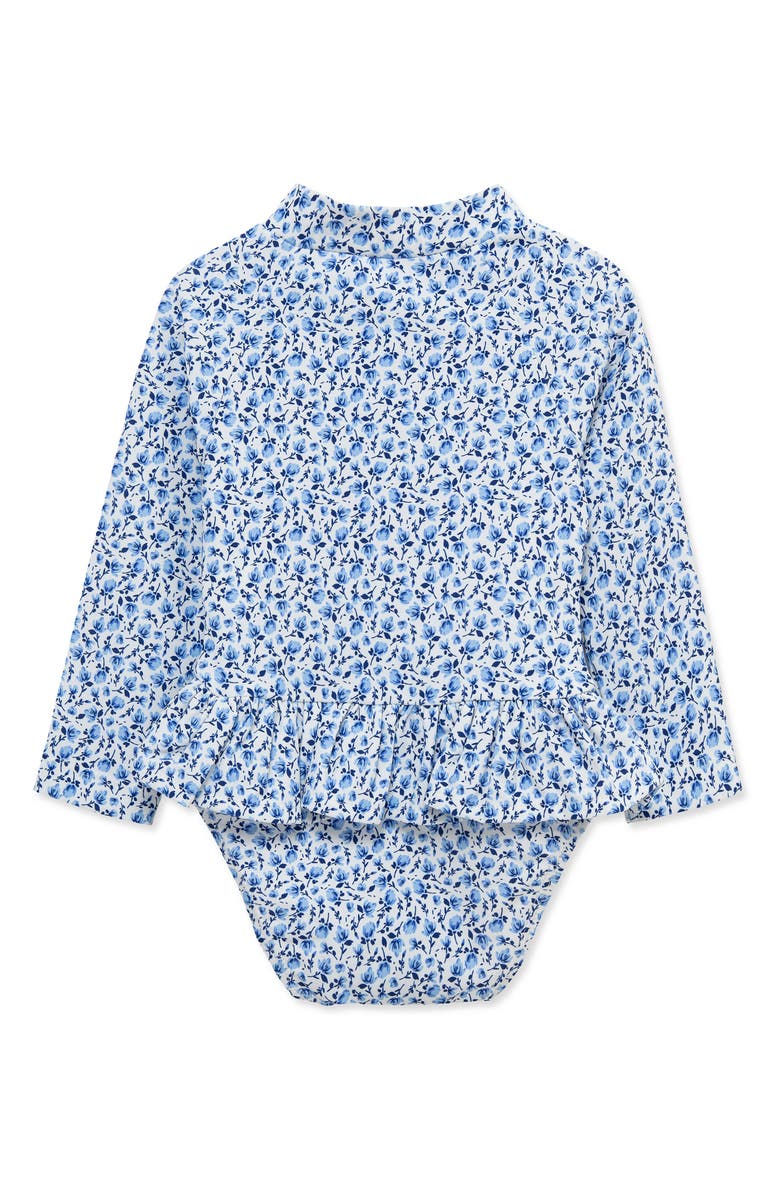 Little Me Kids' Floral UPF 50+ One-Piece Rashguard, Alternate, color, Blue