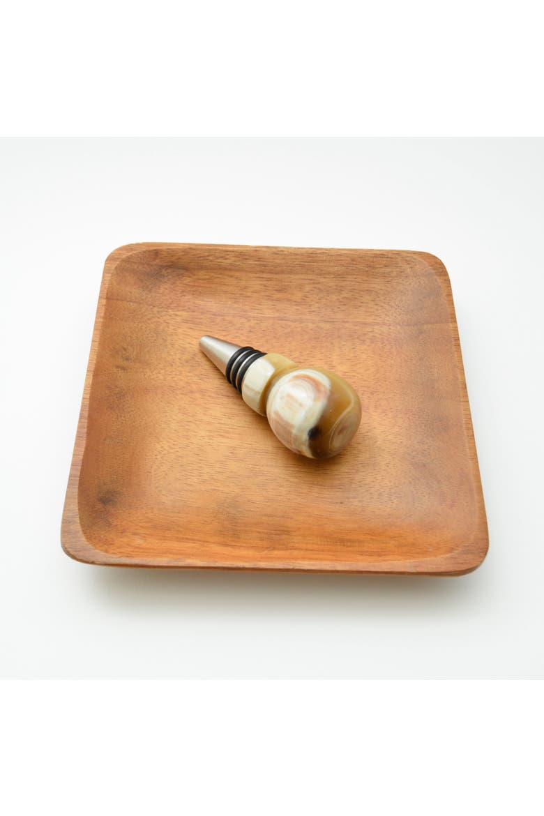 Round Horn Globe Wine Stopper, Alternate, color, Natural