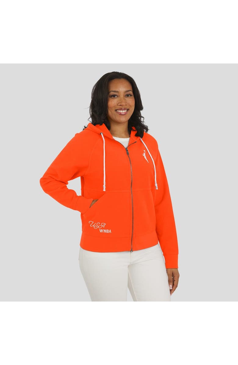 WEAR by Erin Andrews Women's WEAR by Erin Andrews Orange WNBA Vintage Full-Zip Raglan Hoodie, Alternate, color, 