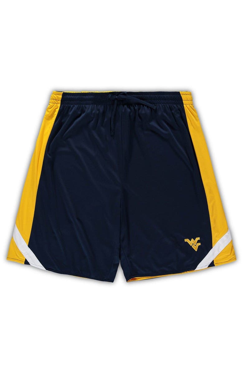 COLOSSEUM Men's Colosseum Navy/Gold West Virginia Mountaineers Big & Tall Team Reversible Shorts, Alternate, color,