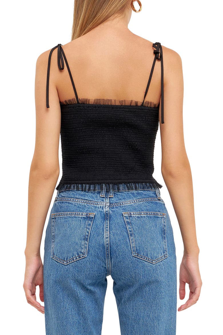 Tulle Crop Tank Top, Alternate, color, BLACK