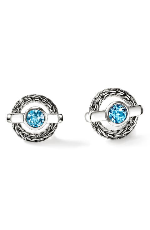 Icon Treated Swiss Blue Topaz Stud Earrings