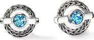 John Hardy Icon Stud Earring, Sterling Silver, Swiss Blue Topaz