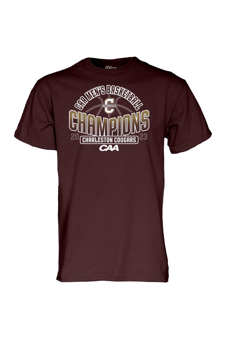 Maroon Charleston Cougars 2023 CAA Men's Basketball Conference Tournament Champions Locker Room T-Shirt, Alternate, color, Maroon