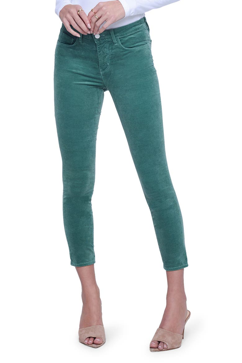 Margot Velvet Crop Skinny Jeans, Main, color, FROSTY SPRUCE