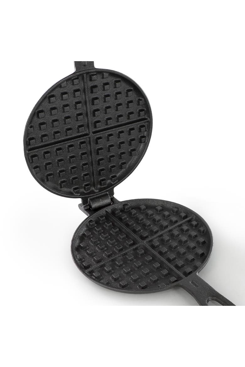 6.7 Inch Round Cast Iron Pie Iron Outdoor/Camping Cookware with Long Handle, Alternate, color, Black