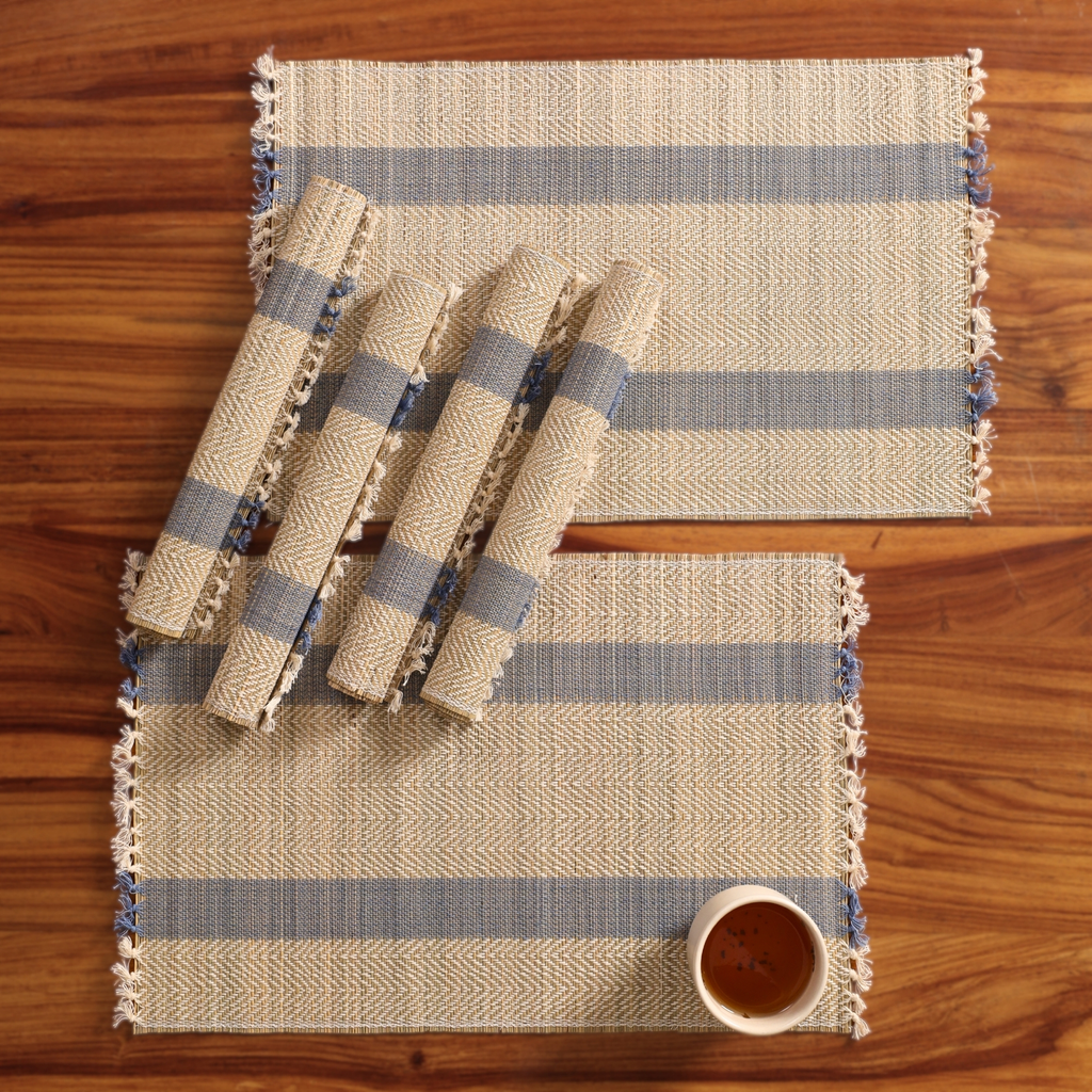 Mela Artisans Eco-Friendly Grass Placemats - Set of 6 in Blue  product