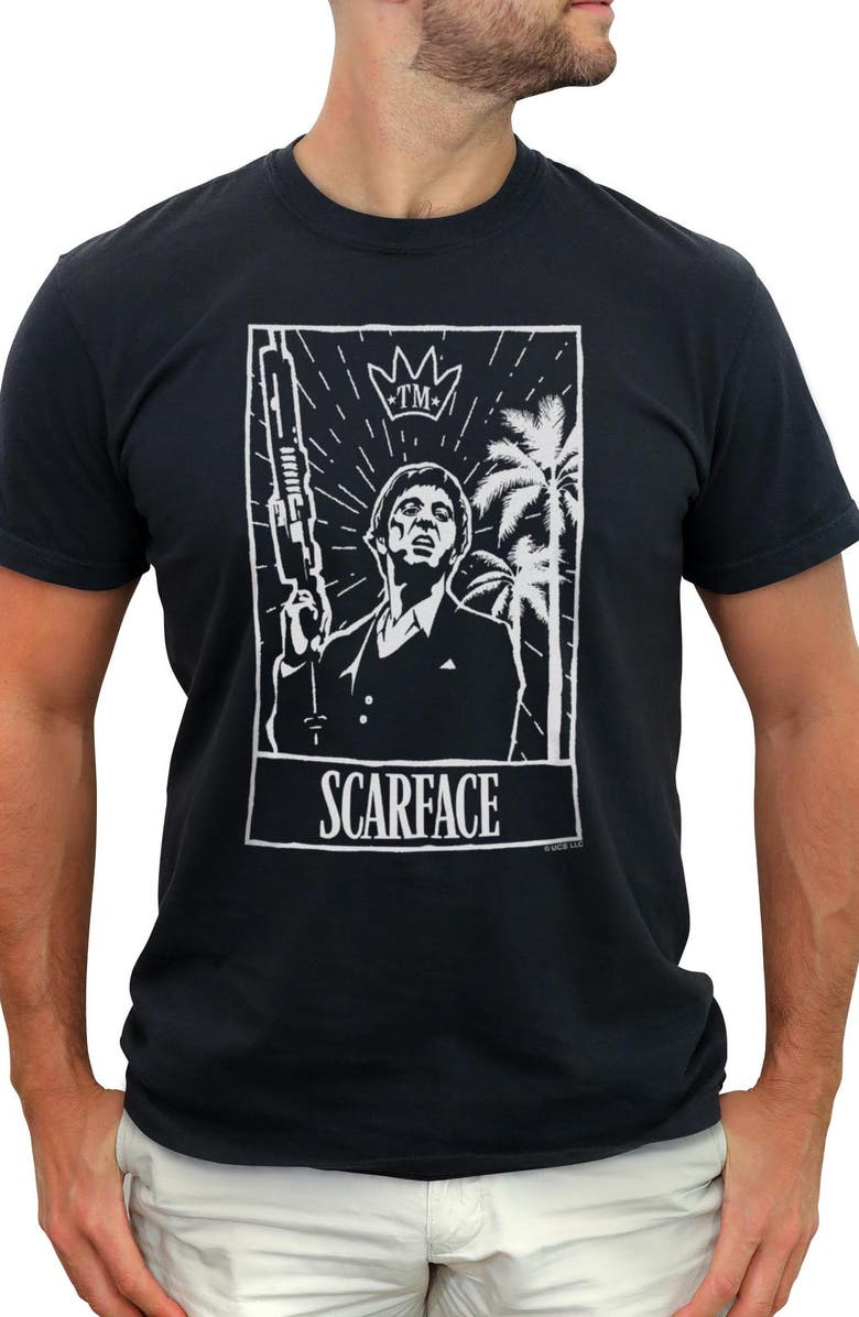 Scarface Men's Scarface Tarot Card Graphic T-Shirt, Main, color, Black