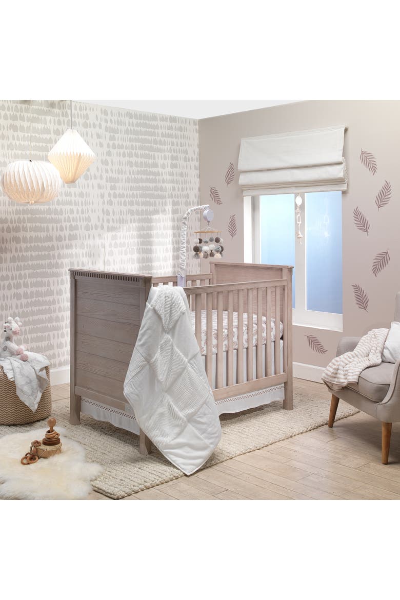 Signature Leaves Print Organic Cotton Fitted Crib Sheet, Alternate, color, Brown