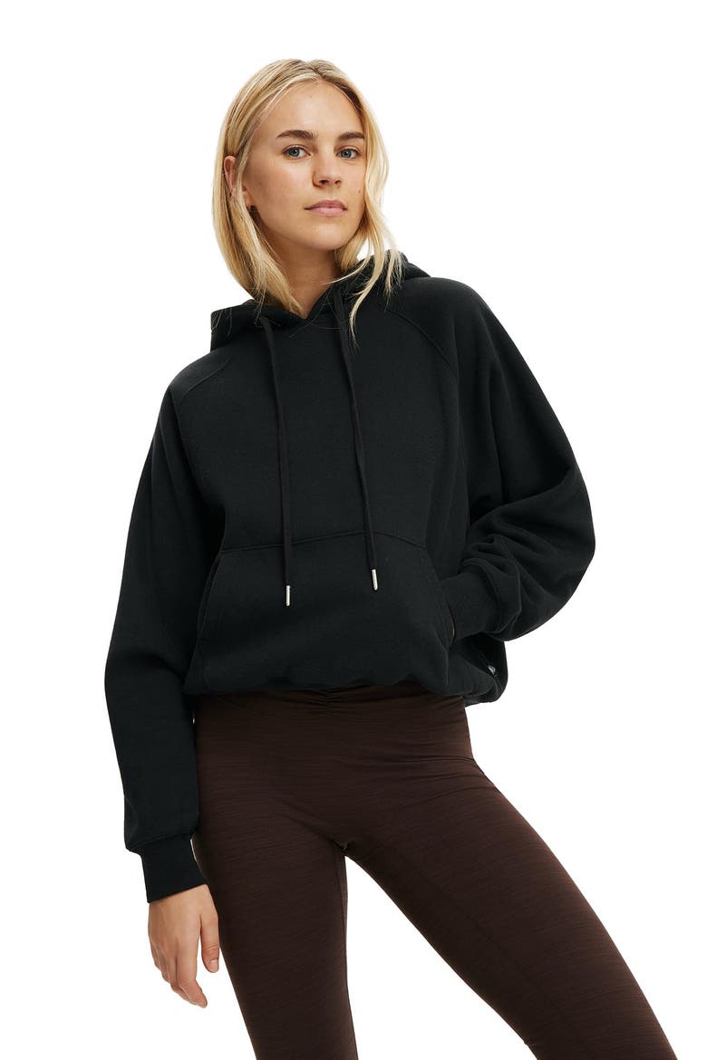Women's Active Plush Essential Raglan Hoodie, Main, color, Black