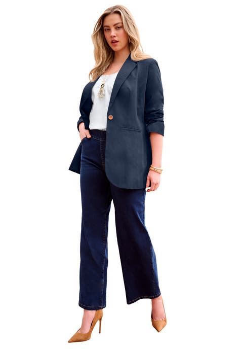 Plus Size Relaxed Boyfriend Blazer (Plus)