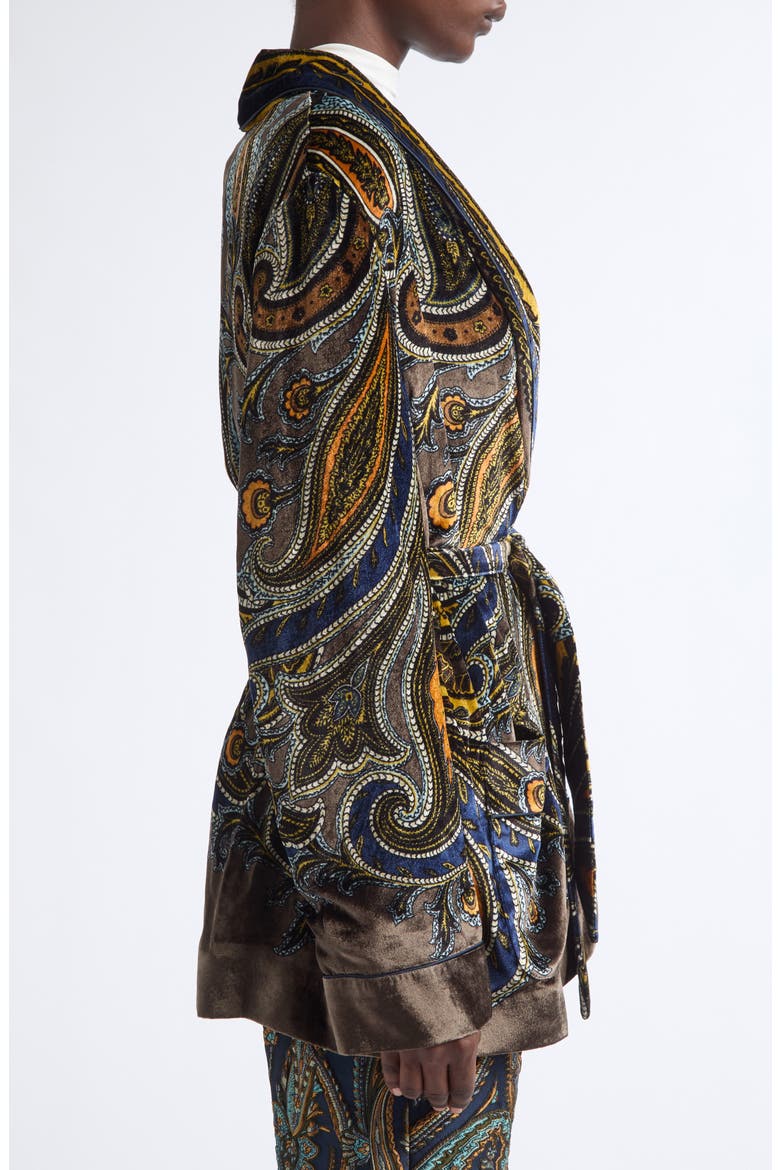 Paisley Velvet Wrap Jacket, Alternate, color, PRINTED BROWN BASE